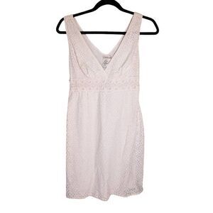 Sophie Casual Dress Jacquard Embossed Eyelet White Women's Size S